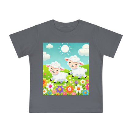 Pair of Lambs Baby T-Shirt – Gentle Joy in the Meadow