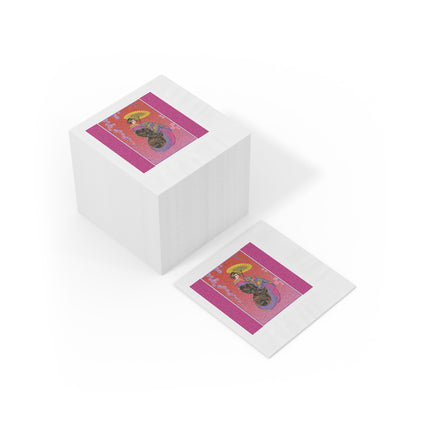 Enchanting Geisha White Coined Napkins
