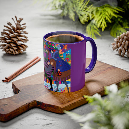 🎄✨ Christmas Among The Twinkling Trees Colorful Mug – Art Deco Holiday Fantasy