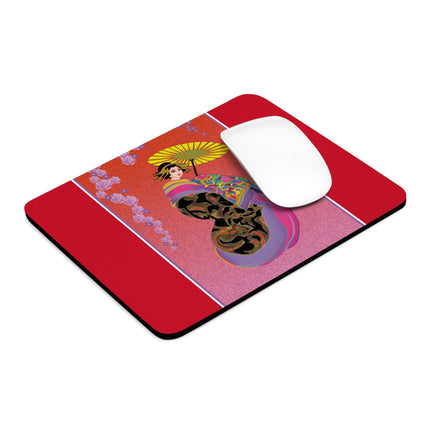 Enchanting Geisha Mouse Pad, Round and Rectangle