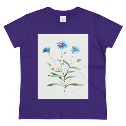 Blue Strawflower by Anselmus Boëtius de Boodt Women's Midweight Cotton Tee