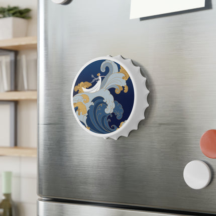 Wave Enchantress Bottle Opener – Oceanic Grace & Golden Tides