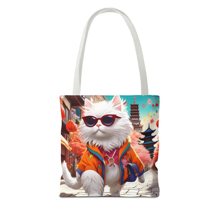 Fashionista Feline Puzzle Tote Bag (AOP)
