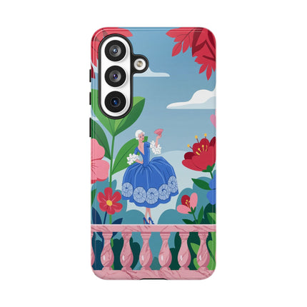 🌺🪭 The Lady Of The Grand Flower Terrace Phone Case – Art Deco Garden Elegance