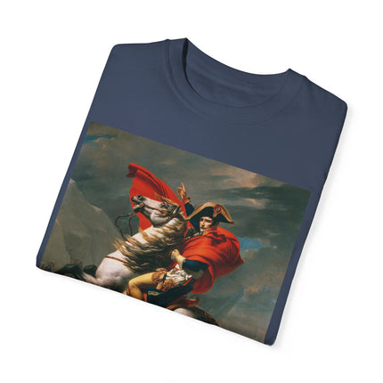 Napoleon Crossing the Alps by Jacques-Louis David Unisex Garment-Dyed T-shirt
