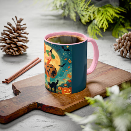 🦇🎃 The Witch Of Batwing Pumpkin Hollow Colorful Mug – Moonlit Halloween Charm