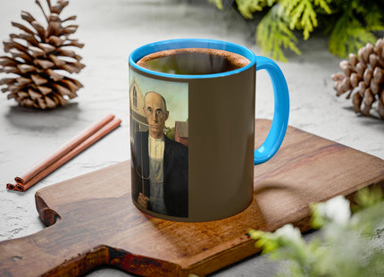 American Gothic by Grant Wood Colorful Mugs (11oz, 15oz)