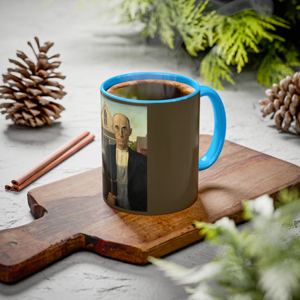 American Gothic by Grant Wood Colorful Mugs (11oz, 15oz)