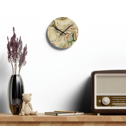 Sur talons rouges (On Red Heels) pl 01 by Gerda Wegener Acrylic Wall Clock, Round and Square
