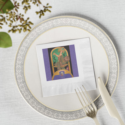 October & Opal, Tourmaline Zodiac White Coined Napkins