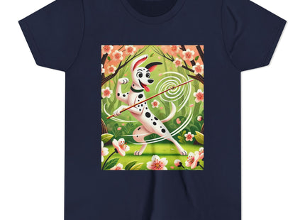 Dalmatian Dance in the Cherry Blossom Grove Youth Short Sleeve Tee