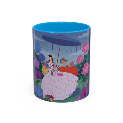 The Lady Of The Garden Tea Party Colorful Mugs – Art Deco Floral Elegance