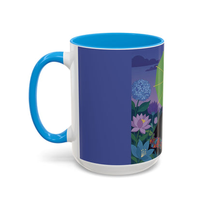 The Lady Of The Moonlit Needlework Colorful Mugs – Art Deco Crafting Elegance