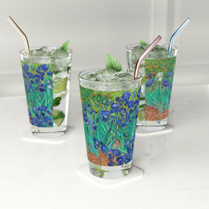 Irises by Vincent Van Gogh Glass, 16oz