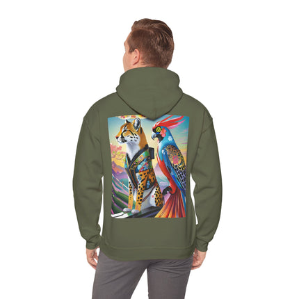 Cheetah and Parrot Cybernetic Duet – Heavy Blend™ Hooded Sweatshirt