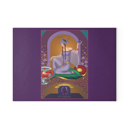 February & Amethyst Zodiac Glass Cutting Board