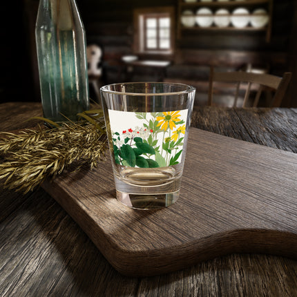 Clerodendrum & Rudbeckia Flower by Tanigami Kônan Shot Glass, 1.5oz