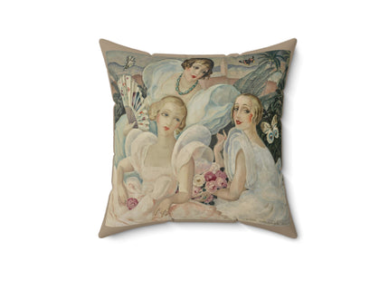 Les Femmes Fatales by Gerda Wegener Spun Polyester Square Pillow