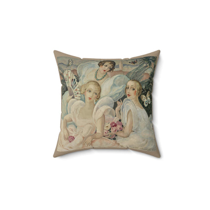 Les Femmes Fatales by Gerda Wegener Spun Polyester Square Pillow
