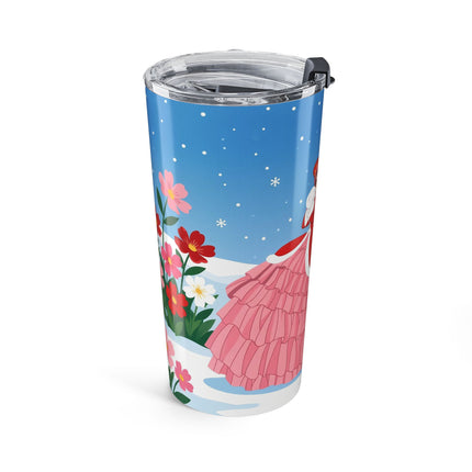 🎄🌸 The Lady Of The Christmas Rose Tumbler – Art Deco Holiday Romance
