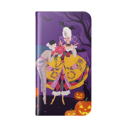 🎭🌹 The Harlequin Rose Masquerade Flip Case – Theatrical Halloween Romance