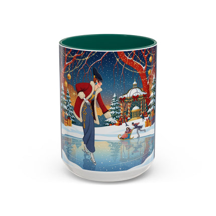 ⛸️🎄 The Christmas Skating Pavilion Colorful Mug – Art Deco Holiday Fantasy