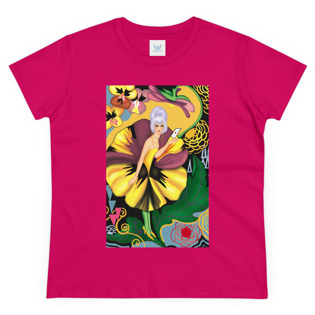 Women's Enchanted Pansy Print Midweight Cotton Tee
