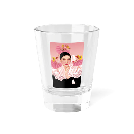 Pierrot & Fairies Dressed in Pink by Sofia Chiostri Shot Glass, 1.5oz