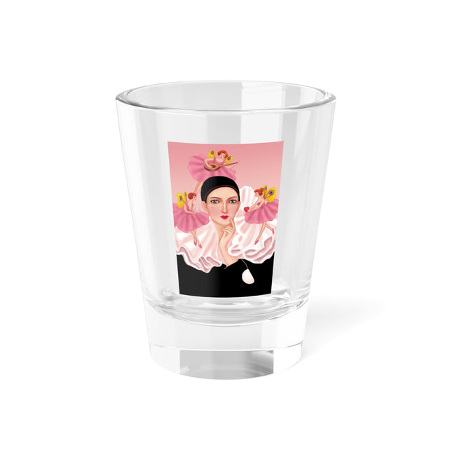 Pierrot & Fairies Dressed in Pink by Sofia Chiostri Shot Glass, 1.5oz