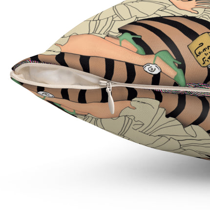 Minuit … ou l’appartement à la mode by George Barbier Spun Polyester Square Pillow