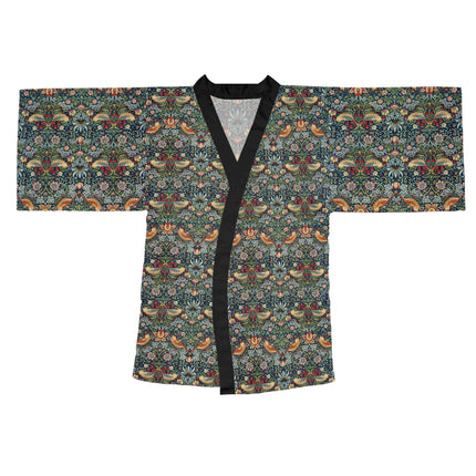 Strawberry Thief by William Morris Long Sleeve Kimono Robe (AOP)