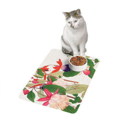 Vintage Fuchsia Cascade Pet Food Mat – Elegant Hanging Blooms