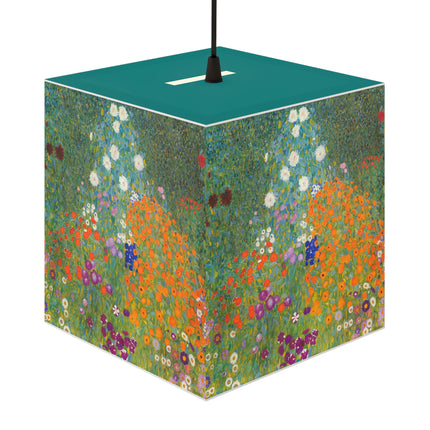 Cottage Garden by Gustav Klimt Light Cube Lamp