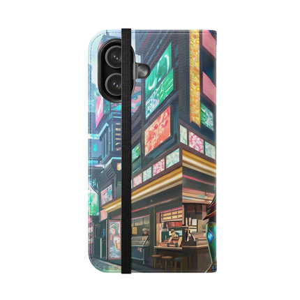 🐆🦜 Cybernetic Duets Flip Case – Neon Elegance & Digital Harmony