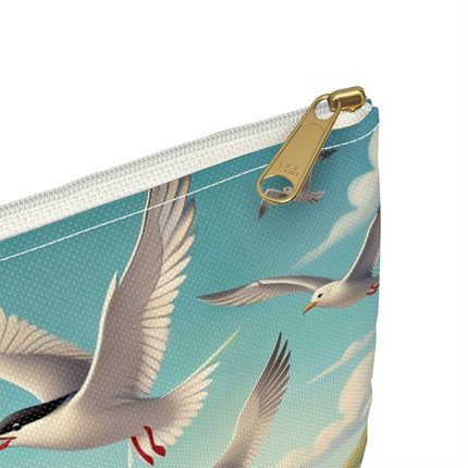 Geisha Kitten by the Seaside Accessory Pouch – Coastal Whimsy & Serene Grace