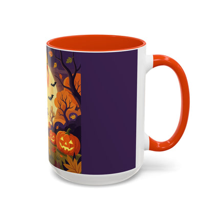 🌕🍂 Autumn Song Beneath The Harvest Moon Colorful Mug – Whimsical Halloween Charm