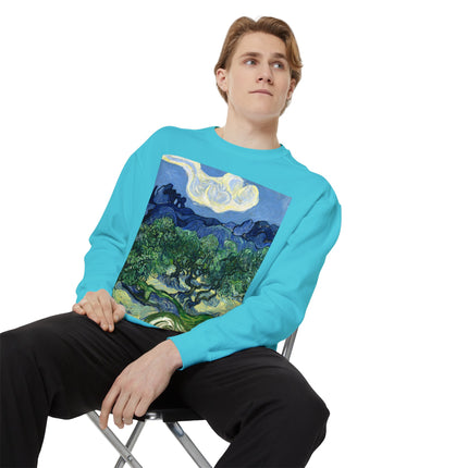 Olive Trees by Vincent Van Gogh Garment-Dyed Sweatshirt