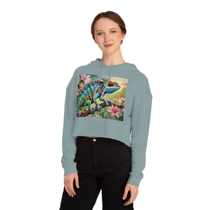 Camouflage Chameleon Cropped Hooded Sweatshirt