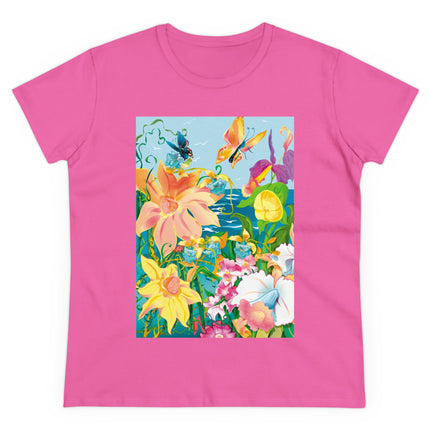 Blooming Paradise Women's Midweight Cotton Tee