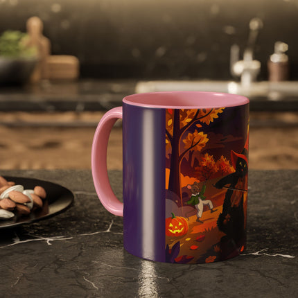 🐈‍⬛🎻 The Black Cat's Moonlit Melody Colorful Mug – Whimsical Halloween Music