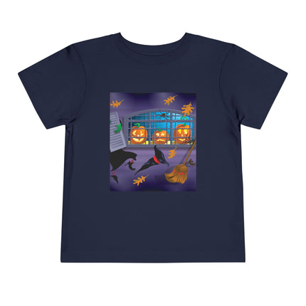 Whimsical Halloween Mischief Toddler Short Sleeve Tee