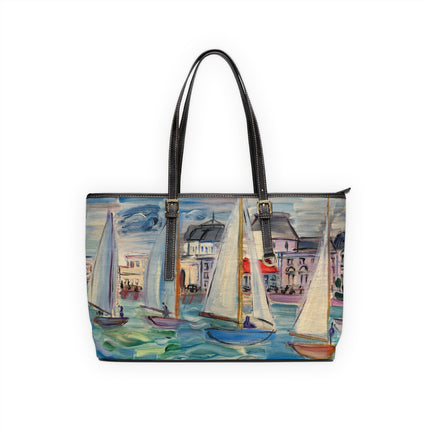 Régates à Deauville by Raoul Dufy PU Leather Shoulder Bag