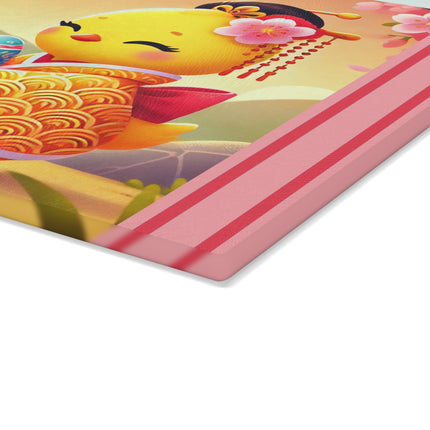 Whimsical Springtime Exchange Glass Cutting Board