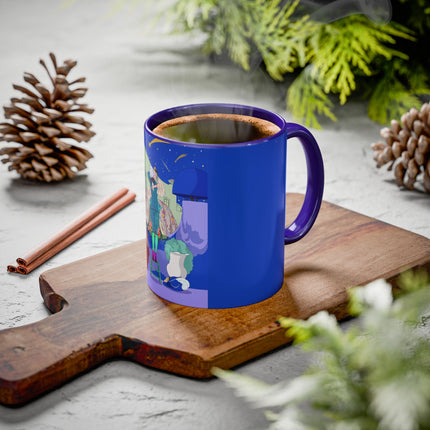 Wishes Beneath the Comet Sky Colorful Mug (11oz, 15oz) – Celestial Magic, Art Deco Elegance & Dreamy Wonder