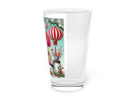 Reading In A Painted Garden Pint Glass, 16oz