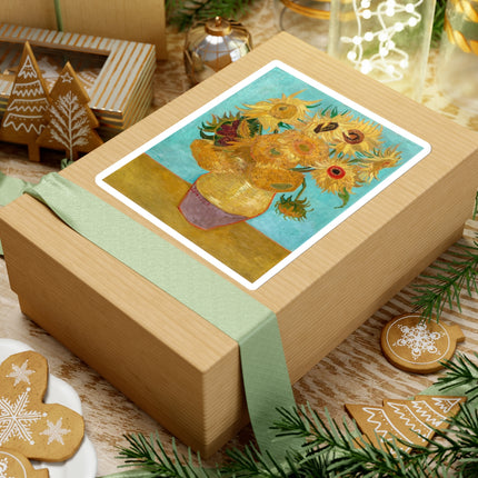 Vase with Twelve Sunflowers by Vincent Van Gogh Kiss-Cut Stickers (4 Sizes)