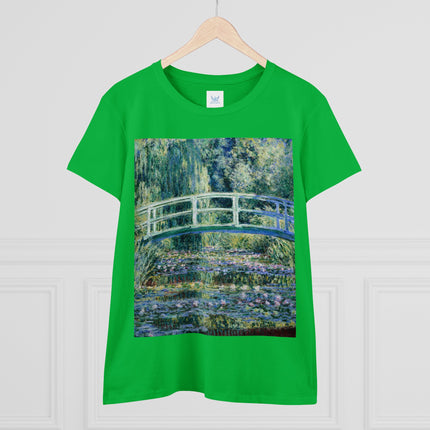 Water Lilies and Japanese Bridge by Claude Monet Women's Midweight Cotton Tee