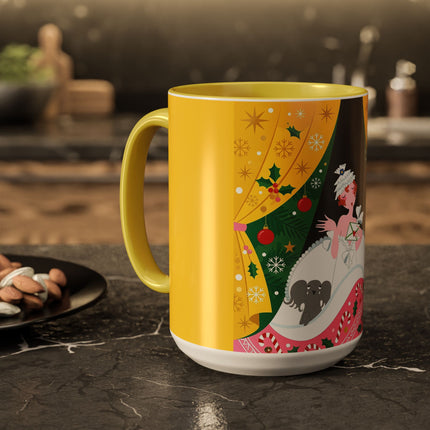 💌🎄 The Christmas Letter Of Holly House Colorful Mug – Whimsical Art Deco Holiday Charm
