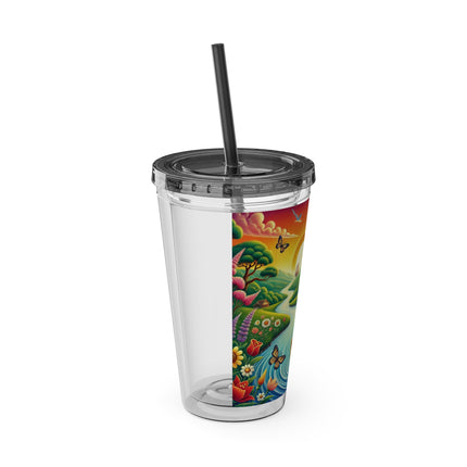 Sailor Kitten’s River Adventure Sunsplash Tumbler with Straw, 16oz