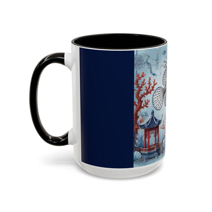 Lionfish & Lantern Colorful Mug – Mystical Ocean & Asian Harmony